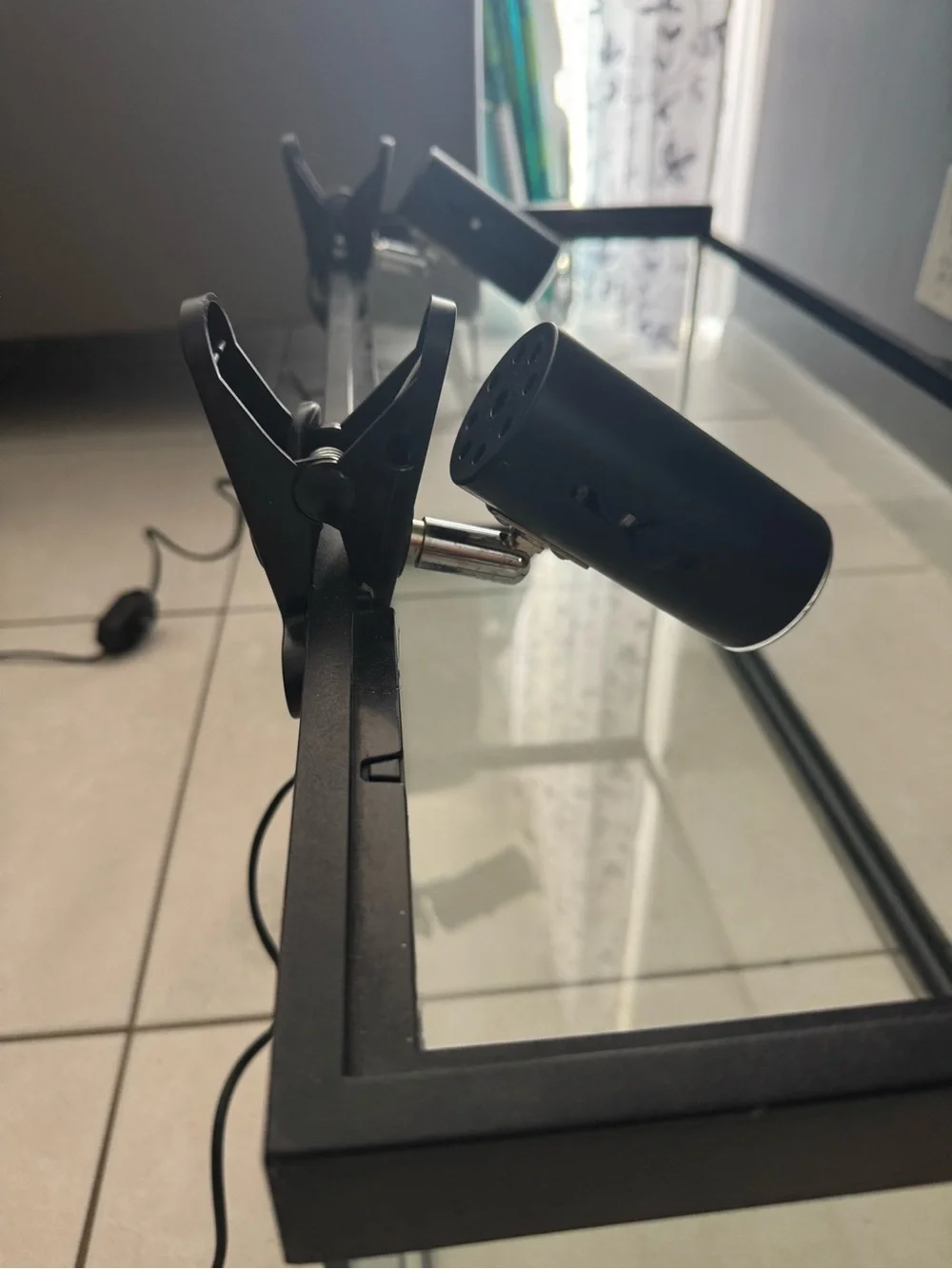 Black Clip-On Heating Lamp Duo for Terrariums